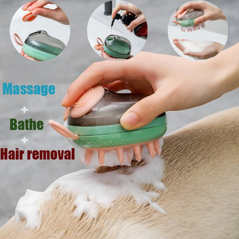 Kassi koerte hoolduskamm, massaaži karvaeemaldus 3-ühes kassipoegade kamm, pehme silikoonist depilatsioon kasside vanniharjade hooldustarbed