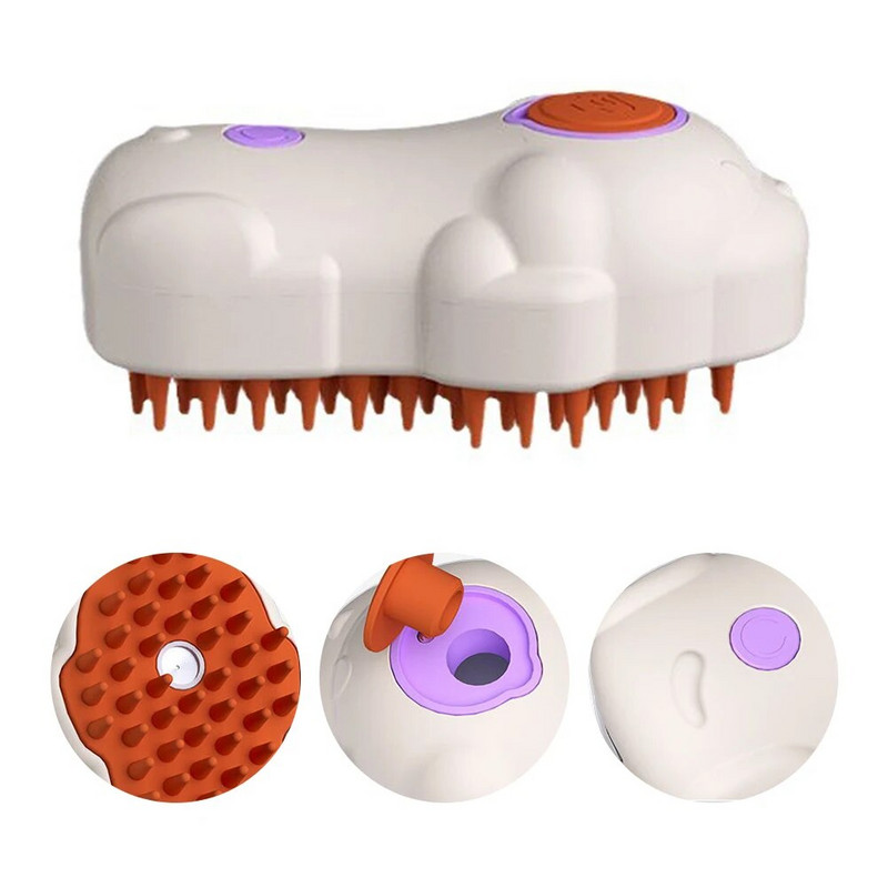 3-ühes aurutav hooldushari Multifunktsionaalne kassiuduhari Laetav kassipuhastuskamm pika-/lühikarvalistele kassidele