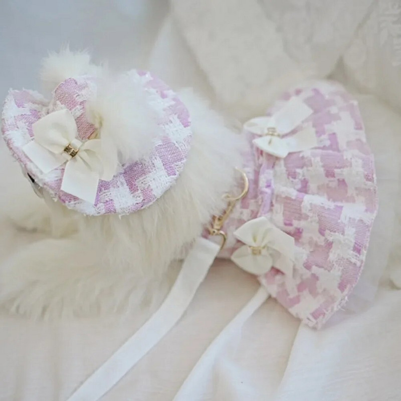 Karirani remen za prsa za kućne ljubimce, pas, slatka oprema za šešire, bez rukava za kućne ljubimce, remen za vuču, remen za vuču, povodac za pse, pseća ogrlica, dodaci za mačke