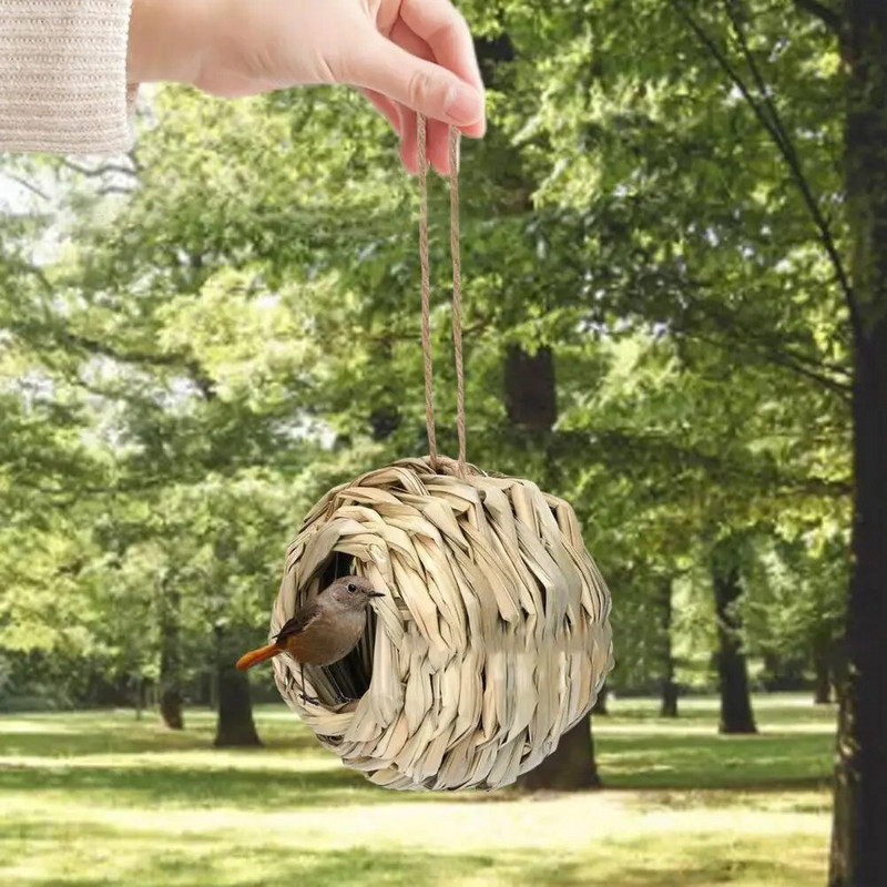 Hangulatos kisállat madárágy Kényelmes papagáj függőágy, kézzel szőtt pihenés és alvás kültéri udvaron függő papagájfészek ház