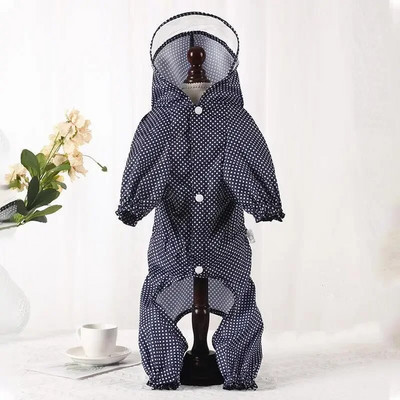 Neperšlampamas šunų lietpaltis mažas, vidutinis, dideliems šunims Universalus Pet Rain Poncho vėjui atsparus lietaus paltas su gobtuvu šunims