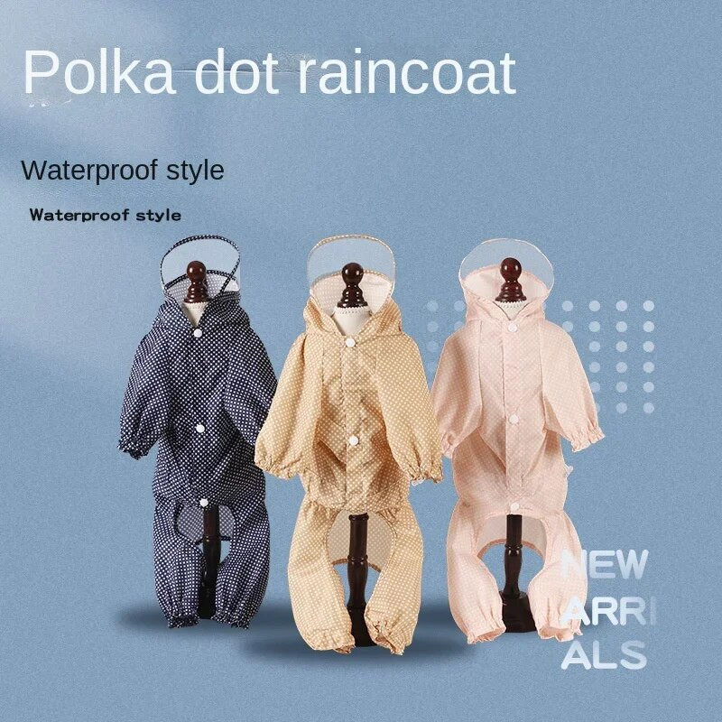 Neperšlampamas šunų lietpaltis mažas, vidutinis, dideliems šunims Universalus Pet Rain Poncho vėjui atsparus lietaus paltas su gobtuvu šunims