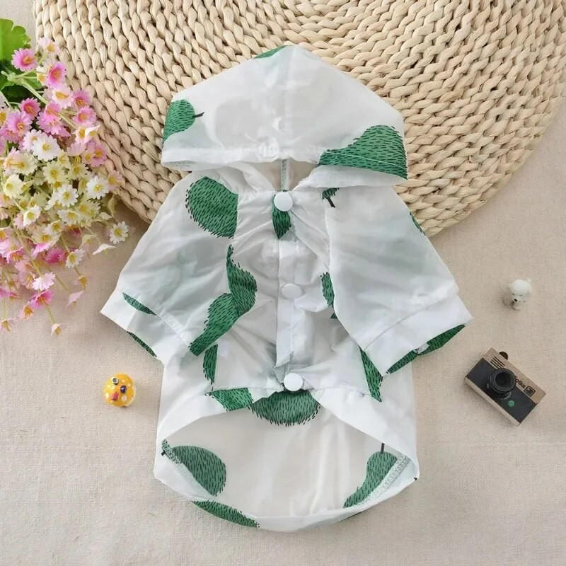 Naminių šunų gobtuvai Apsauginiai nuo saulės drabužiai mažiems šunims Vaisių spausdinimas Spaudiniai Pončo šunų lietpalčiai naminių šunų katėms