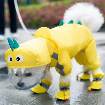 Ολόσωμες φόρμες Αδιάβροχα Δεινόσαυροι Ρούχα για κατοικίδια Σκυλιά Αδιάβροχα για ρούχα σκύλου Στολή Γαλλικό μπουλντόγκ Άνοιξη κίτρινο γιακά αγόρι Perro