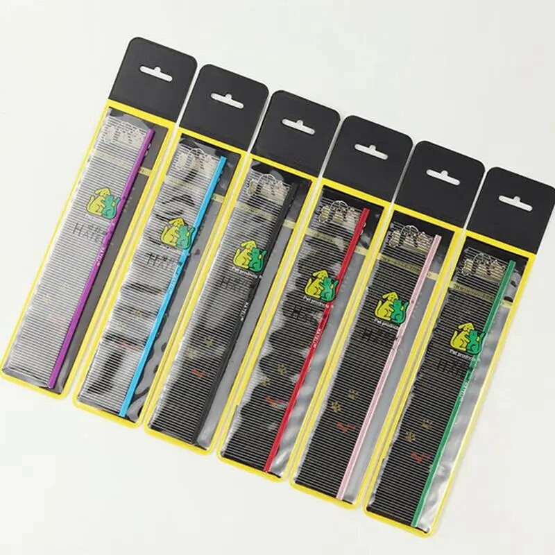 Naminių gyvūnėlių plaukų šukos 16/19/22 cm Profesionalios šunų priežiūros nerūdijančio plieno šukos pašalina kačių ir šunų plaukus Grožio masažo šukos