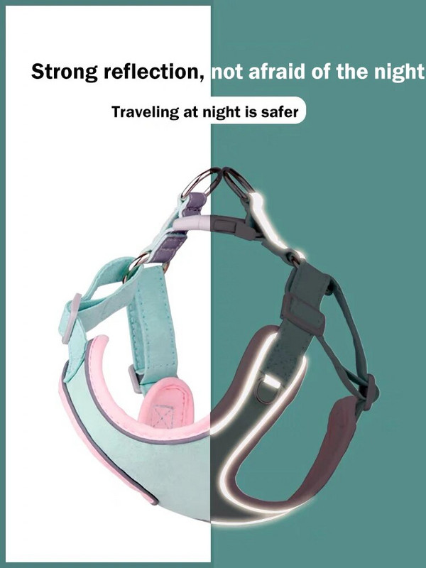 Furrybaby Hot Selling Velúr mellény típus Fényvisszaverő kisállatláda hevederek Kutya póráz kicsi és közepes kutyák Kötél macska mellkaspánt