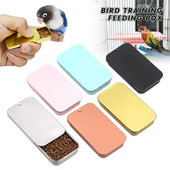 1 vnt. Paukščių šėrimo rankinė lesyklėlė Mini šėrimo dėžutė kelių spalvų paukščių dresuojantis maistas Stiklainis paukščių augimo treniruoklis interaktyvus žaislas