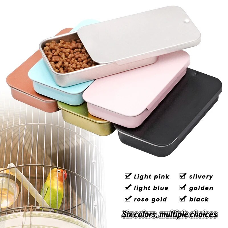 1 vnt. Paukščių šėrimo rankinė lesyklėlė Mini šėrimo dėžutė kelių spalvų paukščių dresuojantis maistas Stiklainis paukščių augimo treniruoklis interaktyvus žaislas