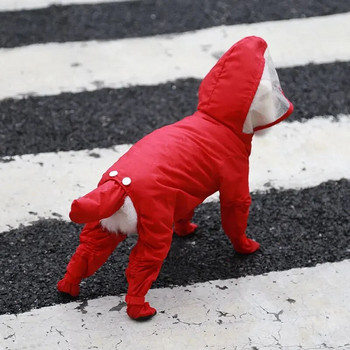 Моден четирикрак универсален кучешки гащеризон Дъждобран Водоустойчиво кучешко облекло Дъждопад за малко куче Котка Дрехи за домашни любимци Дъждобран