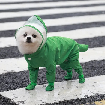 Μόδα τετράποδη ολόσωμη φόρμα για σκύλους αδιάβροχο αδιάβροχο ρούχα για σκύλους Μικρό σκύλος γάτα βροχή παλτό για κατοικίδια Ρούχα βροχής