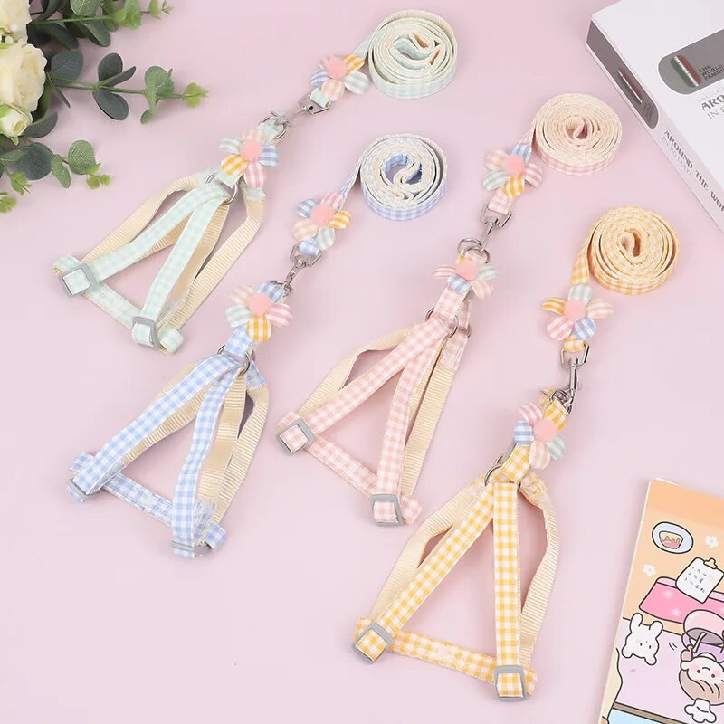 Vesta pentru animale de companie Set guler cu curele pentru piept Funie de tracțiune pentru câini Funie de plimbare pentru câine Lanț pentru câini mici Set de ham și lesă pentru câini Accesorii pentru câini