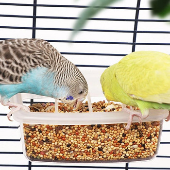 Parrot Feeder Drinker Bird Supplies Bird Cage Parrot Birds Water Hanging Bowl Feeder Box Pet Cage Πλαστικό δοχείο τροφίμων