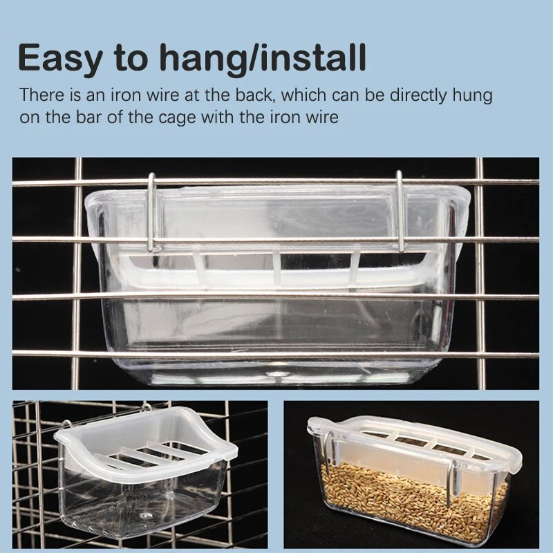 Papūgos lesyklėlė girtuoklė Paukščių reikmenys paukščių narvai Papūgos paukščiai vandens kabantis dubuo tiekimo dėžutė naminių gyvūnėlių narvas Plastikinis maisto konteineris