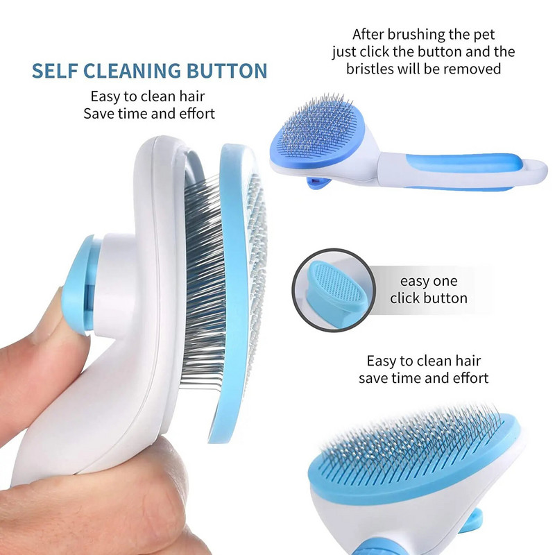 Pieptene pentru pisici Îndepărtează firele de păr Perie cu autocurățare pentru pisici Masaje pentru părul animalelor de companie Pieptene Masaje pentru păr Îngrijirea câinilor Accesorii pentru animale de companie