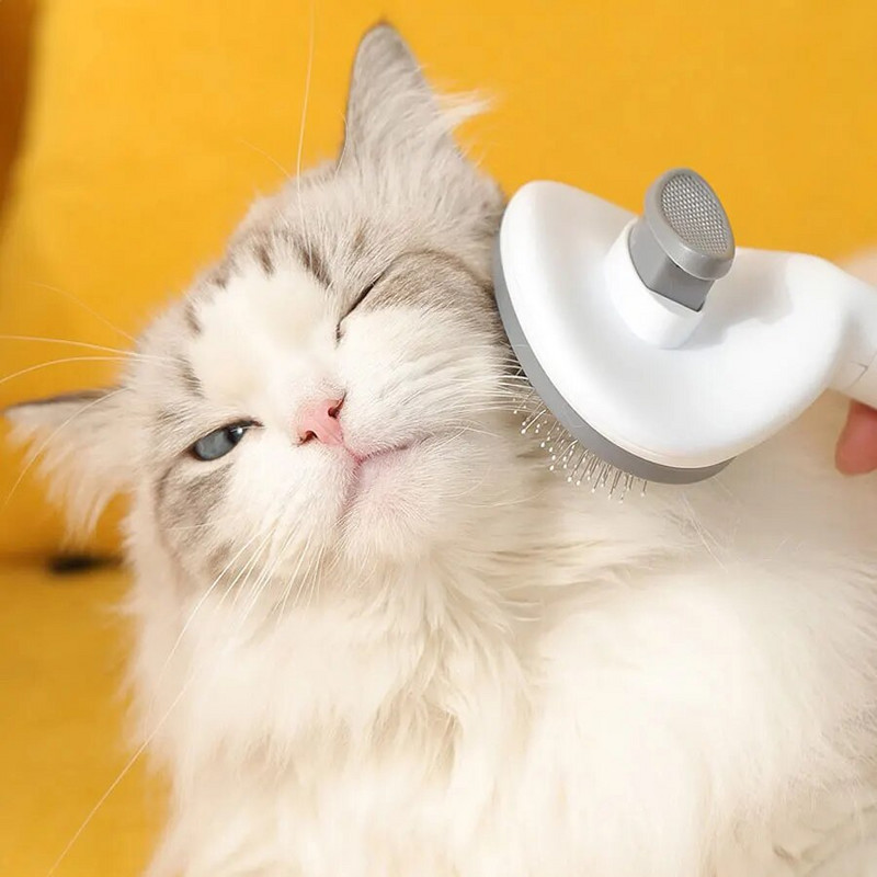 Pieptene pentru pisici Îndepărtează firele de păr Perie cu autocurățare pentru pisici Masaje pentru părul animalelor de companie Pieptene Masaje pentru păr Îngrijirea câinilor Accesorii pentru animale de companie