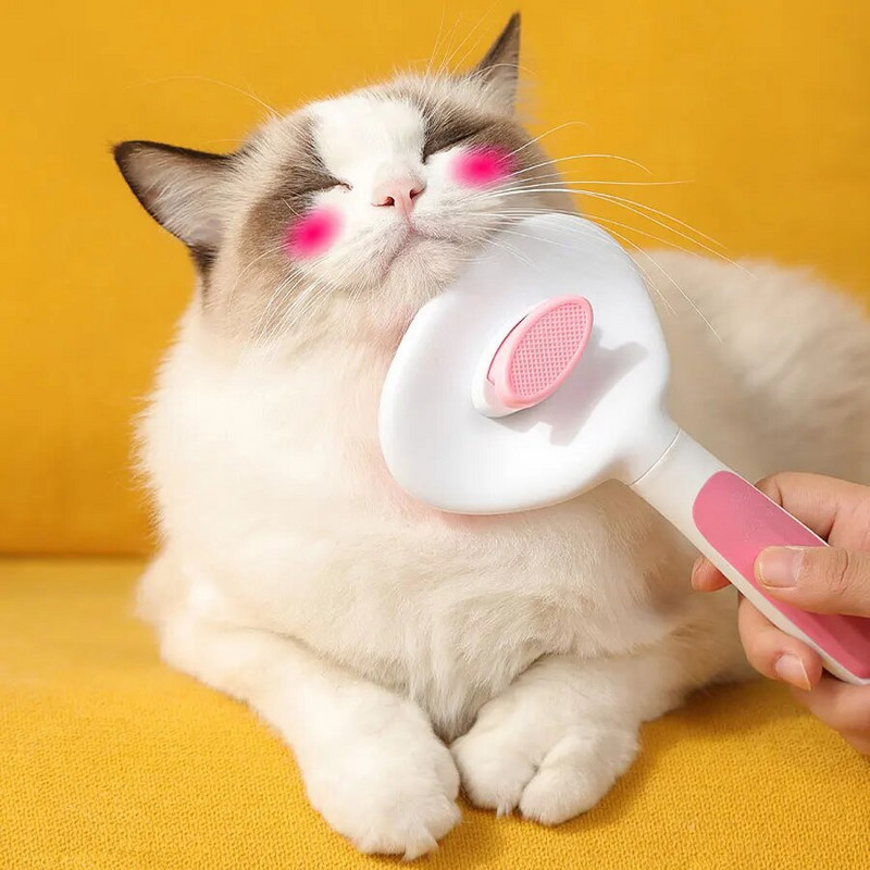 Pieptene pentru pisici Îndepărtează firele de păr Perie cu autocurățare pentru pisici Masaje pentru părul animalelor de companie Pieptene Masaje pentru păr Îngrijirea câinilor Accesorii pentru animale de companie