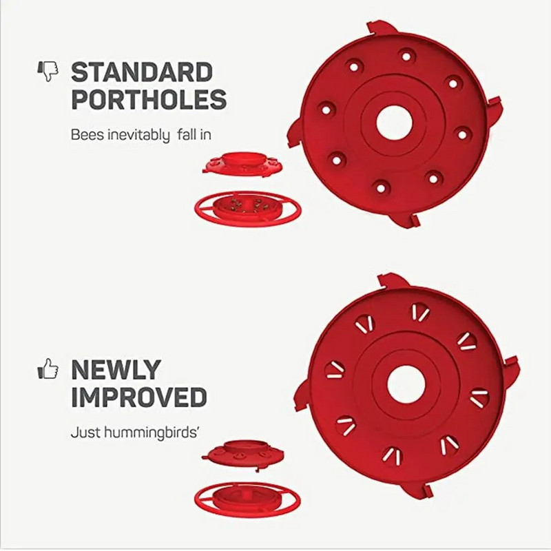 Āra piekarināms kolibri barotavas noņemams noplūdes necaurlaidīgs putnu barotavas barības trauks dārza pagalma dekorēšanai