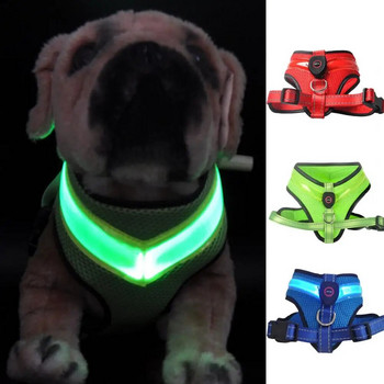 Πρακτικό λουρί για κατοικίδιο ζώο κατοικίδιο ζώο LED πλέγμα ύφασμα ανθεκτικό στο σχίσιμο Εξαιρετικό μεσαίο LED σκύλου επαναφορτιζόμενο λουρί για κατοικίδιο ζώο