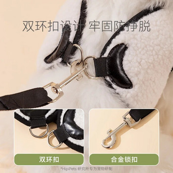Dog Lamb Velvet Traction Rope Strap Chest Small Dogs Panda Strap Dog Chain Walking Rope Teddy Cat Rope Set Dog Supplies