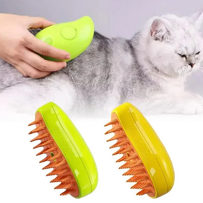 Steamy Cat Brush Electric Spray Dog Hair Brush 3 In1 Dog Steamer Brush For Massage Pet Grooming Removing Tangled and Loose Hair