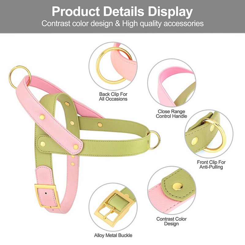 Odiniai be traukimo šunų diržai Maži vidutiniai dideli šunų diržai minkšti paminkštinti Pet Pitbull liemenė, patvari, reguliuojama šunims Mopsas Pitbull