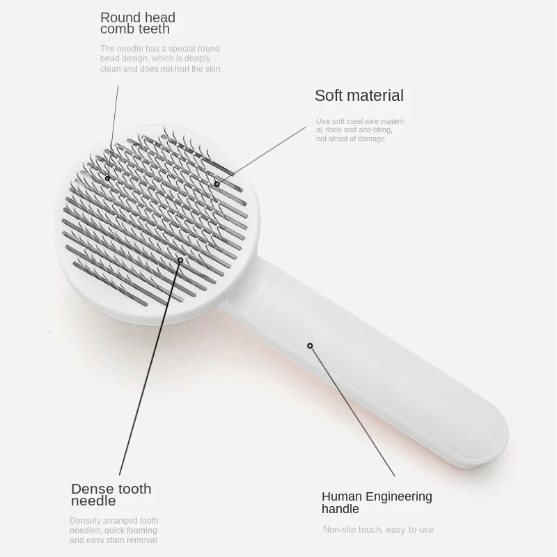 Savaime išsivalantis šepetėlis šukuojantis naminių gyvūnėlių plaukų šalinimo priemonė Minkštas šepetys Šukos kačių plaukų valiklis Grožio produktai šunų kačių reikmenims