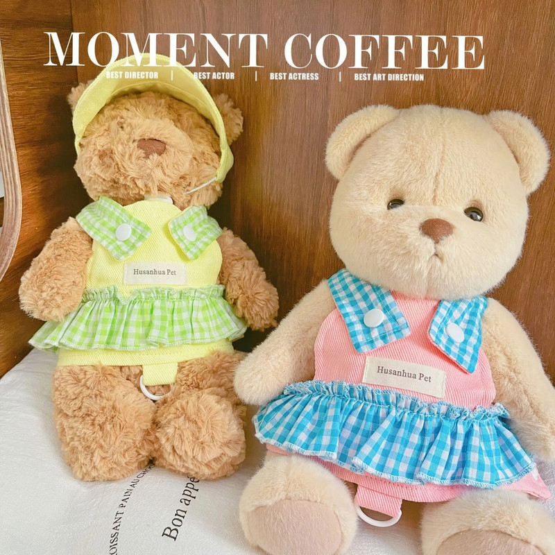 Naminių gyvūnėlių grotelių spalvos krūtinės juostelė Miela kepurė nuo saulės Drabužiai šunų katės vasariniai krūtinės dirželiai Trakciniai drabužiai Meškiukas Mažas šuns sijonas su dirželiu