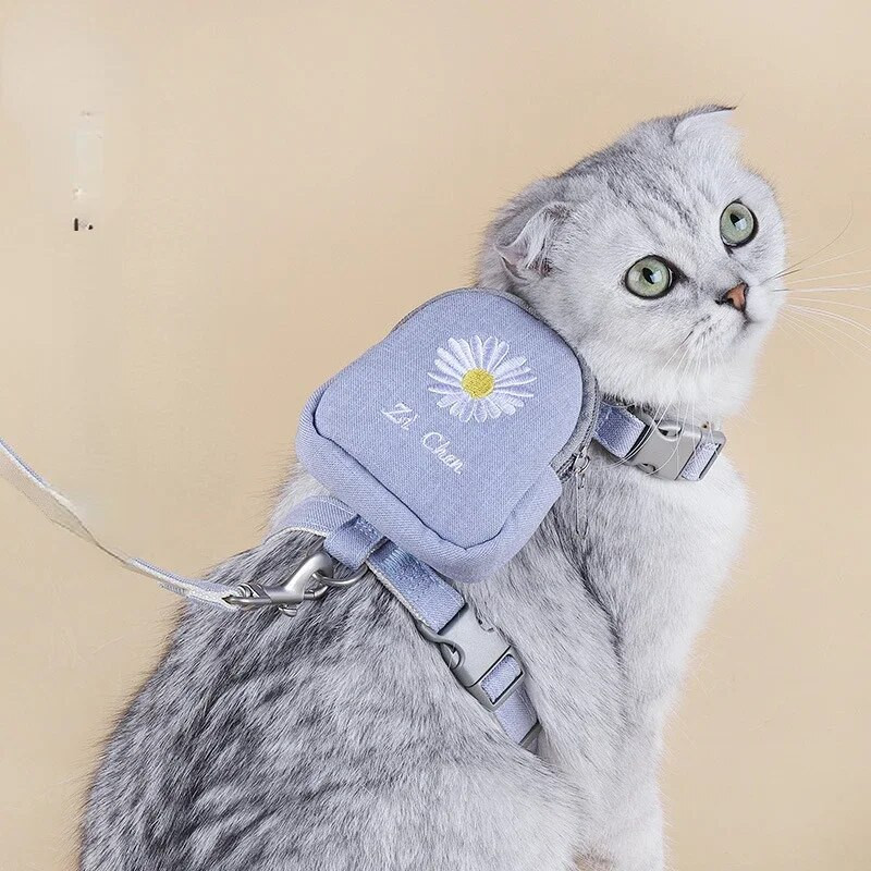 Kisállat macska hátizsák D-gyűrűs pórázzal, pánttal Póráz Hordtáska kis kutya macskáknak Utazás Kemping Túrázás