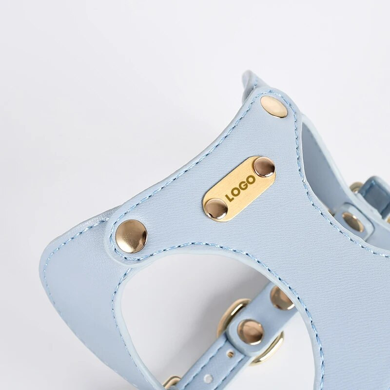 Puha PU bőr kutya macska hám póráz mosható készlet, állítható csat Teddy Bichon Frise kis kutyás kisállat kellékekhez