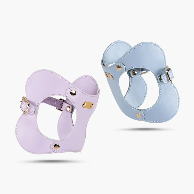 Puha PU bőr kutya macska hám póráz mosható készlet, állítható csat Teddy Bichon Frise kis kutyás kisállat kellékekhez