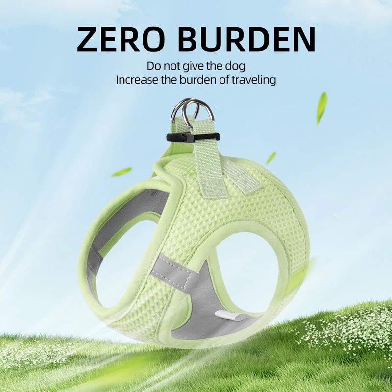 Postroj pre psa s vestou, bez ťahania, nastaviteľný reflexný priedušný vonkajší postroj pre psa, vesta pre malé psy