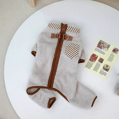 Minkšti šilti šunų kombinezonai Žieminiai naminių šunų striukė su užtrauktuku mažam šuniukui Yorkie drabužiai Onesies Meškiuko prancūzų buldogo apranga
