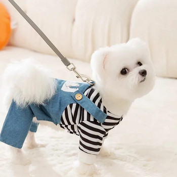 Ρούχα για σκύλους Ριγέ Ολόσωμη φόρμα για σκύλους Πολυτελή ρούχα για κατοικίδια κουτάβι γατάκι Νέα φούτερ για σκύλους Chihuahua Γαλλική φορεσιά μπουλντόγκ για σκύλους