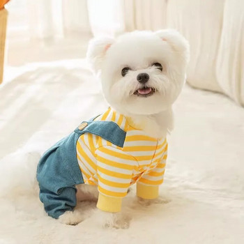 Ρούχα για σκύλους Ριγέ Ολόσωμη φόρμα για σκύλους Πολυτελή ρούχα για κατοικίδια κουτάβι γατάκι Νέα φούτερ για σκύλους Chihuahua Γαλλική φορεσιά μπουλντόγκ για σκύλους