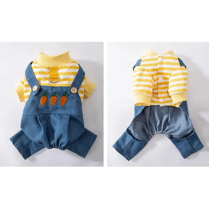 Kutyaruhák Csíkos Kutya Jumpsuit Kisállat Luxus Ruházat Kölyök Cica Új Kutya Pulóver Chihuahua Francia Bulldog Jelmez Kutya Romper