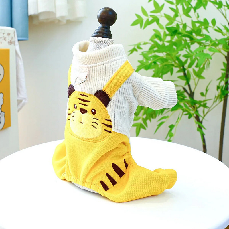 Šunų tigro šliaužtinukai Petnešos Kombinezonai Šunims ir Naminiams gyvūnėliams Suknelė žiemai Mieli Meškiuko megztiniai Drabužiai šuniukams Gyvūnai Kačiukai Katės Mopsai