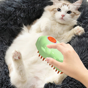 Βούρτσα 3 σε 1 Cat Steam Multifunction Βούρτσα μαλλιών Steamy Pet Επαναφορτιζόμενη βούρτσα περιποίησης στον ατμό για γάτες με μακριά/κοντή τρίχα