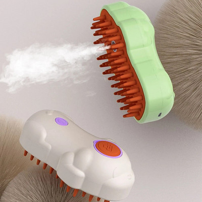 3 in 1 Cat Steam Brush Multifunction Steamy Pet Hair Brush Rechargeable Steaming Grooming Brush for Long/Short Hair Cats