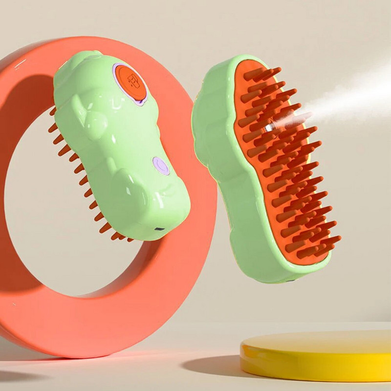 3 viename kačių garų šepetys Daugiafunkcis garinis naminių gyvūnėlių plaukų šepetys Įkraunamas garuojantis šepetys ilgo ir trumpo plauko katėms