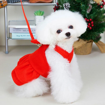 Χαριτωμένα ρούχα για στήθος πριγκίπισσας σκύλου Γιλέκα με λουρί Πρωτοχρονιάτικο κουτάβι μικρό ζώο κόκκινο φιόγκοι Υπαίθριο περπάτημα κατοικίδιο ζώο για γάτα