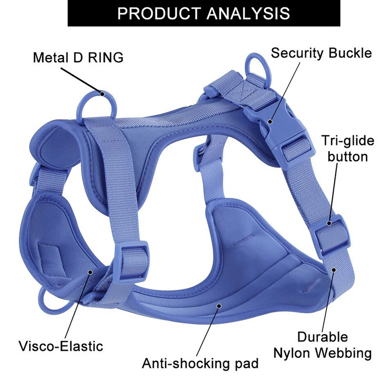 Új, légáteresztő kutyahám Állítható mellkasi heveder kültéri séta szabadidős hám kistestű kutyáknak közepes kisállat kiegészítők
