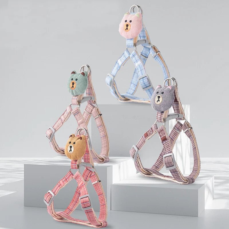 Naminių kačių šunų diržų pavadėlis reguliuojamas liemenės antkaklis mažo vidutinio šuns šuniuko vaikščiojimui lauke Čihuahua terjero šuniuko priedai