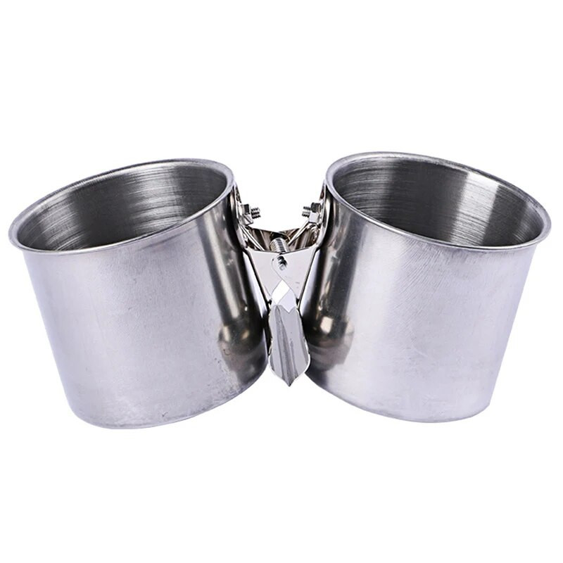 Kisállat madarak függő ketreces tál edény csésze forgásgátló rozsdamentes acél etető étel ivó etető papagáj pintyek számára