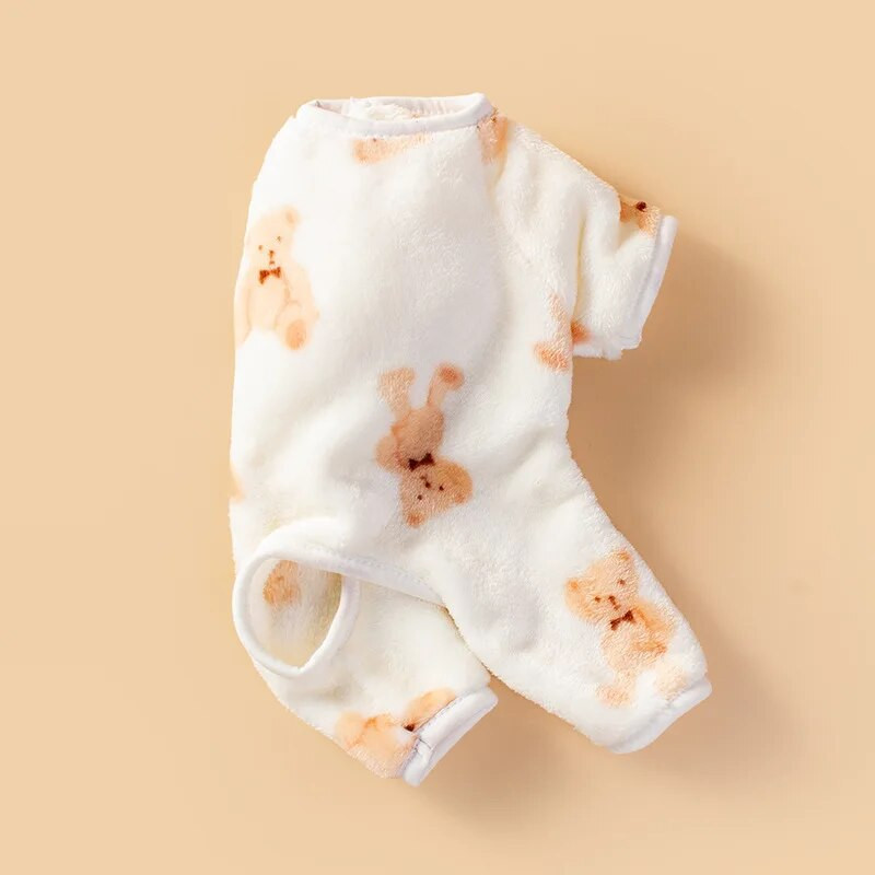 Naminių gyvūnėlių pliušinis kombinezonas Rudens žiema Vidutinis Mažas Šuniui Drabužiai Šiltas Aksominis Saldi pižama Kačiukas Šuniukas Mielas Megztinis Čihuahua Pudelis