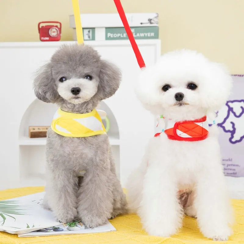 Set de ham pentru haine pentru animale de companie Pisicuțe Cățeluș în dungi Floare de soare pentru câini de dimensiuni mici și mijlocii Cureaua pentru piept frânghie de tracțiune Vestă Chihuahua