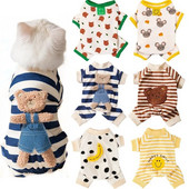Kombinezonas šuniui mažiems šunims šuniukų megztinis Rudens žiema šunų drabužiai Mieli ploni šunų pižamos kačiukas Čihuahua šunų kailis keturioms kojoms