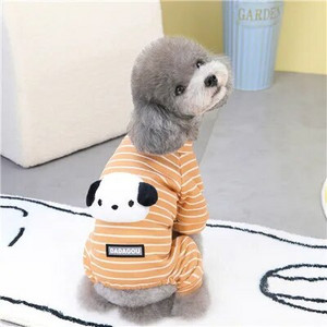 Ribad Koer Kassi Pidžaama Strips Hoodie Jumpsuit väikestele koertele Bichon Talvised Lemmikloomariided Must Oranž Pikkade Varrukatega Kutsika Pidžaama XL