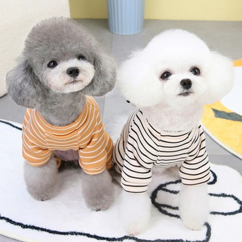 Strips Dog Cat Pijamas Strips Hoodie Гащеризон за малки кучета Бишон Зимни дрехи за домашни любимци Черно оранжево Кученце с дълъг ръкав Пижама XL