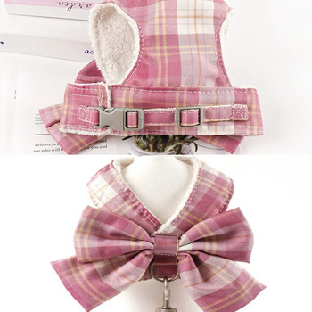 Bowknot Dog Harness Leash Set Snack Bag Soft Keep Topl Pet Clothe Котешки колан за малки средни кучета Жилетка Каишки Разходка на открито