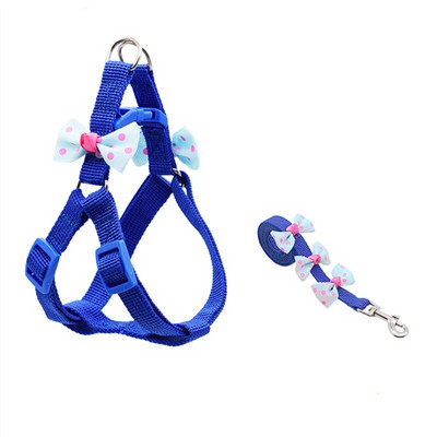 Állítható hám és póráz masnival kis kutyanyakörvvel, nylon macskahám sétakötéllel, mackó chihuahua kölyökkutya számára